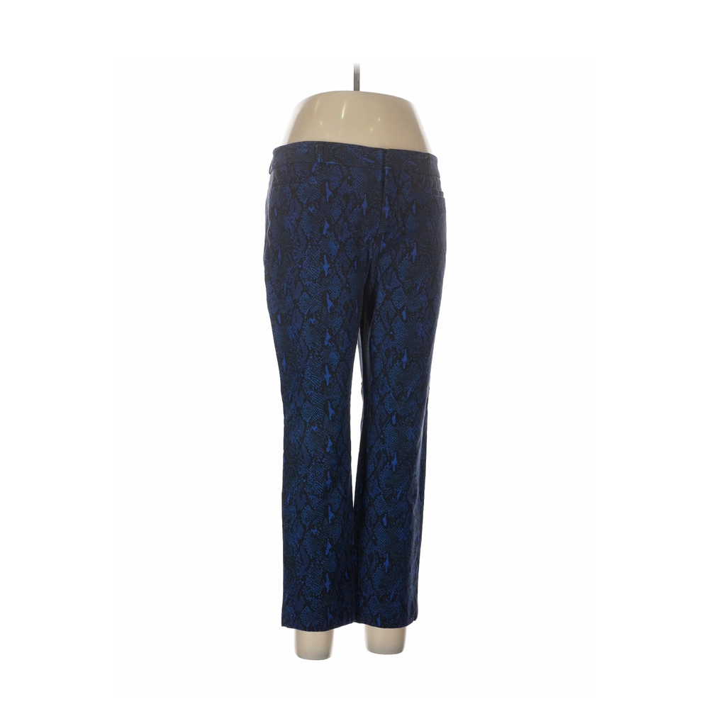 Banana Republic Royal Blue Black Snakeskin Python Print Pants Size 12